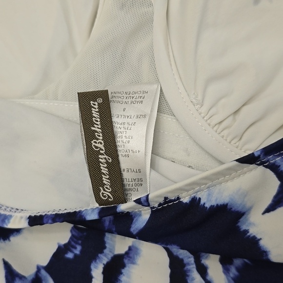 TOMMY BAHAMA Women's Blue and White Floral One Piece - Picture 5 of 7